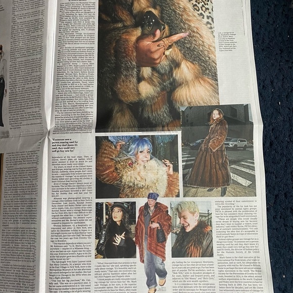 Vintage Real Brown/Tan Fur Jacket Women's Large - Picture 12 of 12